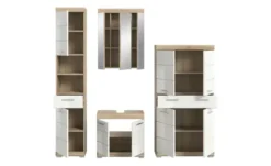 Badmöbel-Set SCHLOONSEE, 4 teilig, bestehend aus: Hochschrank, Waschbeckenunterschrank, Spiegelschrank, Midischrank Schloonsee
