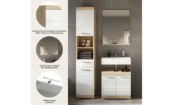 Badmöbel-Set SCHLOONSEE, 3 teilig, bestehend aus: Hochschrank, Waschbeckenunterschrank, Spiegel Schloonsee