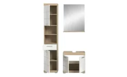 Badmöbel-Set SCHLOONSEE, 3 teilig, bestehend aus: Hochschrank, Waschbeckenunterschrank, Spiegel Schloonsee