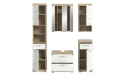 Badmöbel-Set SCHLOONSEE, 5 teilig, bestehend aus: Hochschrank, WBU, Spiegelschrank, Unterschrank, Hängeschrank Schloonsee