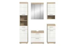 Badmöbel-Set SCHLOONSEE, 5 teilig, bestehend aus: Hochschrank, WBU, Spiegelschrank, Unterschrank, Hängeschrank Schloonsee