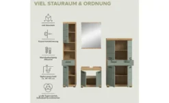 Badmöbel-Set SCHLOONSEE, 4 teilig, bestehend aus: Hochschrank, Waschbeckenunterschrank, Badspiegel, Midischrank Schloonsee