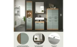 Badmöbel-Set SCHLOONSEE, 4 teilig, bestehend aus: Hochschrank, Waschbeckenunterschrank, Badspiegel, Midischrank Schloonsee