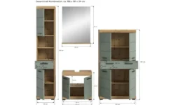 Badmöbel-Set SCHLOONSEE, 4 teilig, bestehend aus: Hochschrank, Waschbeckenunterschrank, Badspiegel, Midischrank Schloonsee