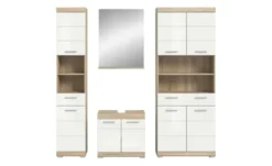 Badmöbel-Set SCHLOONSEE, 4 teilig, bestehend aus: Hochschrank, Waschbeckenunterschrank, Badspiegel, Hochschrank breit Schloonsee