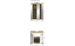 Badmöbel-Set SCHLOONSEE, 2 teilig, inklusive LED Beleuchtung, bestehend aus: Waschbeckenunterschrank, Spiegelschrank, LED Badaufsatzleuchte Schloonsee