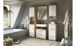 Badmöbel-Set SCHLOONSEE, 3 teilig, bestehend aus: Hochschrank, Waschbeckenunterschrank, Spiegelschrank, Hochschrank, Waschbeckenunterschrank, Spiegelschrank Schloonsee
