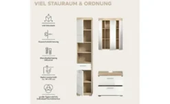 Badmöbel-Set SCHLOONSEE, 3 teilig, bestehend aus: Hochschrank, Waschbeckenunterschrank, Spiegelschrank, Hochschrank, Waschbeckenunterschrank, Spiegelschrank Schloonsee