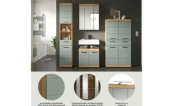 Badmöbel-Set SCHLOONSEE, 4 teilig, bestehend aus: Hochschrank, Waschbeckenunterschrank, Spiegelschrank, Midischrank Schloonsee