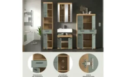 Badmöbel-Set SCHLOONSEE, 4 teilig, bestehend aus: Hochschrank, Waschbeckenunterschrank, Spiegelschrank, Midischrank Schloonsee