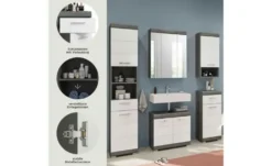 Badmöbel-Set SCHLOONSEE, 5 teilig, bestehend aus: Hochschrank, WBU, Spiegelschrank, Unterschrank, Hängeschrank Schloonsee
