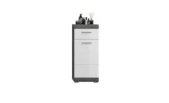 Badmöbel-Set SCHLOONSEE, 5 teilig, bestehend aus: Hochschrank, WBU, Spiegelschrank, Unterschrank, Hängeschrank Schloonsee