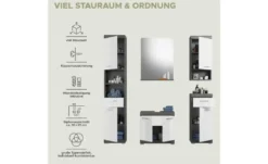 Badmöbel-Set SCHLOONSEE, 5 teilig, bestehend aus: Hochschrank, WBU, Spiegel, Unterschrank, Hängeschrank Schloonsee