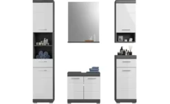 Badmöbel-Set SCHLOONSEE, 5 teilig, bestehend aus: Hochschrank, WBU, Spiegel, Unterschrank, Hängeschrank Schloonsee
