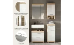 Badmöbel-Set SCHLOONSEE, 4 teilig, bestehend aus: Waschbeckenunterschrank, Spiegelschrank, Unterschrank, Hängeschrank Schloonsee