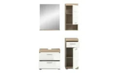 Badmöbel-Set SCHLOONSEE, 4 teilig, bestehend aus: Waschbeckenunterschrank, Spiegel, Unterschrank, Hängeschrank Schloonsee