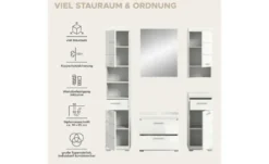 Badmöbel-Set SCHLOONSEE, 5 teilig, bestehend aus: Hochschrank, WBU, Spiegel, Unterschrank, Hängeschrank Schloonsee
