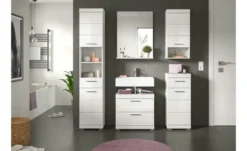 Badmöbel-Set SCHLOONSEE, 5 teilig, bestehend aus: Hochschrank, WBU, Spiegel, Unterschrank, Hängeschrank Schloonsee