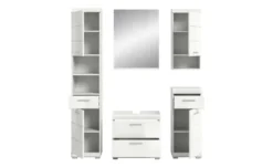 Badmöbel-Set SCHLOONSEE, 5 teilig, bestehend aus: Hochschrank, WBU, Spiegel, Unterschrank, Hängeschrank Schloonsee