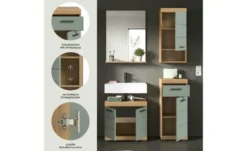 Badmöbel-Set SCHLOONSEE, 4 teilig, bestehend aus: Waschbeckenunterschrank, Spiegel, Unterschrank, Hängeschrank Schloonsee