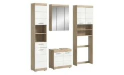 Badmöbel-Set SCHLOONSEE, 4 teilig, bestehend aus: Hochschrank, WBU, Spiegelschrank, Waschmaschinenumbauschrank Schloonsee
