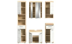 Badmöbel-Set SCHLOONSEE, 5 teilig, bestehend aus: Hochschrank, WBU, Spiegelschrank, Unterschrank, Hängeschrank Schloonsee