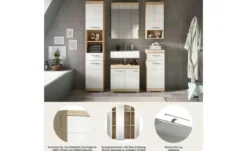 Badmöbel-Set SCHLOONSEE, 5 teilig, bestehend aus: Hochschrank, WBU, Spiegelschrank, Unterschrank, Hängeschrank Schloonsee