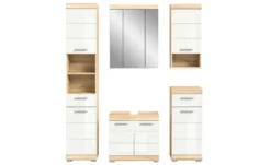 Badmöbel-Set SCHLOONSEE, 5 teilig, bestehend aus: Hochschrank, WBU, Spiegelschrank, Unterschrank, Hängeschrank Schloonsee