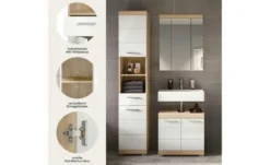 Badmöbel-Set SCHLOONSEE, 3 teilig, bestehend aus: Hochschrank, Waschbeckenunterschrank, Spiegelschrank Schloonsee