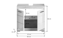Badmöbel-Set SCHLOONSEE, 4 teilig, bestehend aus: Waschbeckenunterschrank, Spiegelschrank, Unterschrank, Hängeschrank Schloonsee