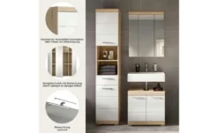 Badmöbel-Set SCHLOONSEE, 4 teilig, bestehend aus: Waschbeckenunterschrank, Spiegelschrank, Unterschrank, Hängeschrank Schloonsee