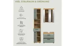 Badmöbel-Set SCHLOONSEE, 3 teilig, bestehend aus: Hochschrank, Waschbeckenunterschrank, Spiegelschrank, Hochschrank, Waschbeckenunterschrank, Spiegelschrank Schloonsee