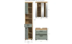 Badmöbel-Set SCHLOONSEE, 3 teilig, bestehend aus: Hochschrank, Waschbeckenunterschrank, Spiegelschrank, Hochschrank, Waschbeckenunterschrank, Spiegelschrank Schloonsee