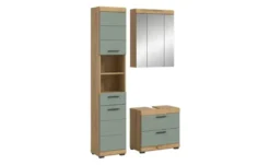 Badmöbel-Set SCHLOONSEE, 3 teilig, bestehend aus: Hochschrank, Waschbeckenunterschrank, Spiegelschrank, Hochschrank, Waschbeckenunterschrank, Spiegelschrank Schloonsee