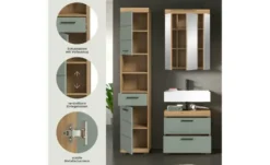 Badmöbel-Set SCHLOONSEE, 3 teilig, bestehend aus: Hochschrank, Waschbeckenunterschrank, Spiegelschrank, Hochschrank, Waschbeckenunterschrank, Spiegelschrank Schloonsee