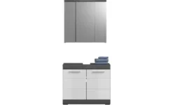 Badmöbel-Set SCHLOONSEE, 2 tlg., bestehend aus: Waschbeckenunterschrank, Spiegelschrank, in verschiedenen Farben erhältlich, Badmöbel, Kombination, Badezimmer Schloonsee