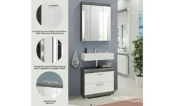 Badmöbel-Set SCHLOONSEE, 2 tlg., bestehend aus: Waschbeckenunterschrank, Spiegelschrank, in verschiedenen Farben erhältlich, Badmöbel, Kombination, Badezimmer Schloonsee