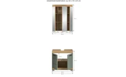 Badmöbel-Set SCHLOONSEE, 2 tlg., bestehend aus: Waschbeckenunterschrank, Spiegelschrank, in verschiedenen Farben erhältlich, Badmöbel, Kombination, Badezimmer Schloonsee