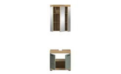 Badmöbel-Set SCHLOONSEE, 2 tlg., bestehend aus: Waschbeckenunterschrank, Spiegelschrank, in verschiedenen Farben erhältlich, Badmöbel, Kombination, Badezimmer Schloonsee