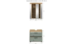 Badmöbel-Set SCHLOONSEE, 2 tlg., bestehend aus: Waschbeckenunterschrank, Spiegelschrank, in verschiedenen Farben erhältlich, Badmöbel, Kombination, Badezimmer Schloonsee
