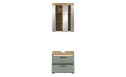 Badmöbel-Set SCHLOONSEE, 2 tlg., bestehend aus: Waschbeckenunterschrank, Spiegelschrank, in verschiedenen Farben erhältlich, Badmöbel, Kombination, Badezimmer Schloonsee