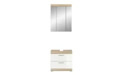 Badmöbel-Set SCHLOONSEE, 2 tlg., bestehend aus: Waschbeckenunterschrank, Spiegelschrank, in verschiedenen Farben erhältlich, Badmöbel, Kombination, Badezimmer Schloonsee