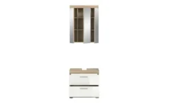 Badmöbel-Set SCHLOONSEE, 2 tlg., bestehend aus: Waschbeckenunterschrank, Spiegelschrank, in verschiedenen Farben erhältlich, Badmöbel, Kombination, Badezimmer Schloonsee