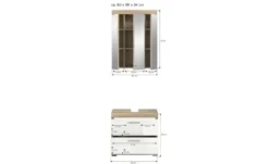 Badmöbel-Set SCHLOONSEE, 2 tlg., bestehend aus: Waschbeckenunterschrank, Spiegelschrank, in verschiedenen Farben erhältlich, Badmöbel, Kombination, Badezimmer Schloonsee