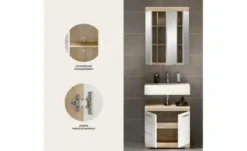 Badmöbel-Set SCHLOONSEE, 2 tlg., bestehend aus: Waschbeckenunterschrank, Spiegelschrank, in verschiedenen Farben erhältlich, Badmöbel, Kombination, Badezimmer Schloonsee