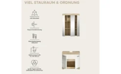Badmöbel-Set SCHLOONSEE, 2 tlg., bestehend aus: Waschbeckenunterschrank, Spiegelschrank, in verschiedenen Farben erhältlich, Badmöbel, Kombination, Badezimmer Schloonsee