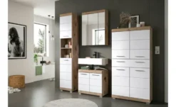 Badmöbel-Set WALDSEE, 2 tlg., bestehend aus: Waschbeckenunterschrank, Spiegelschrank, in verschiedenen Farben erhältlich, Badmöbel, Kombination, Badezimmer Waldsee