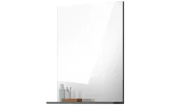 Badspiegel SCHLOONSEE, Breite 60cm, 1 Ablageboden, hochwertiges Spiegelglas, in verschiedenen Farben erhältlich, Badmöbel, Spiegel, Badezimmer Schloonsee
