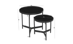 Beistelltisch 2er Set Black Smooth