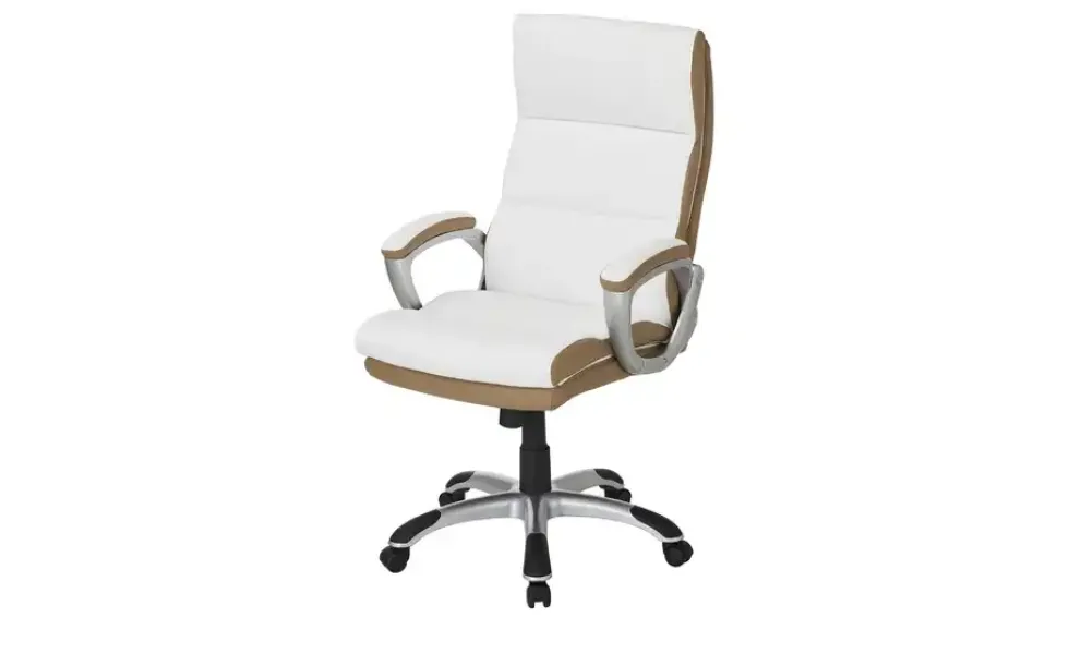 Chefsessel beige & weiß Weißach 2